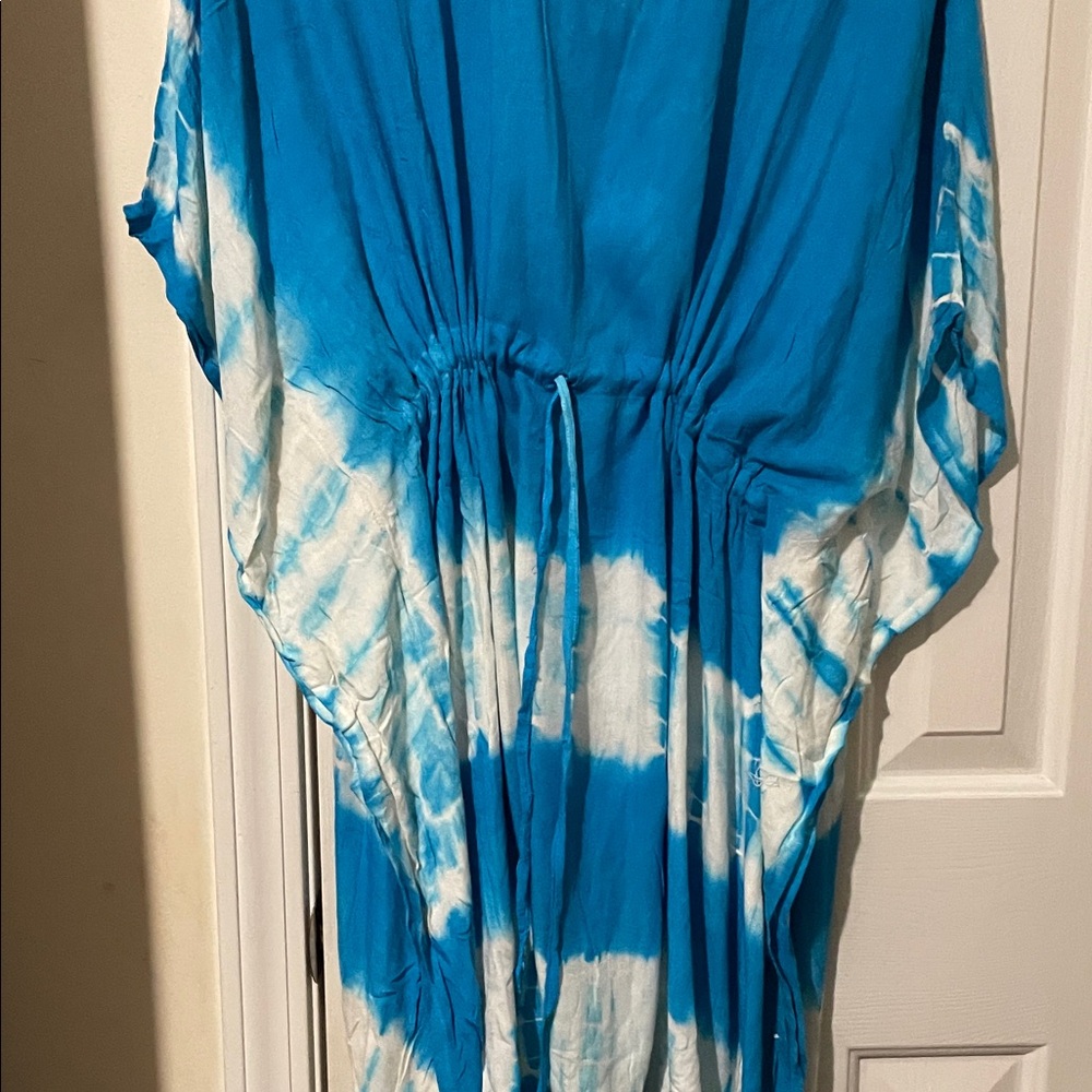 Blue and White Tie-Dye Swim Coverup - Picture 5 of 5